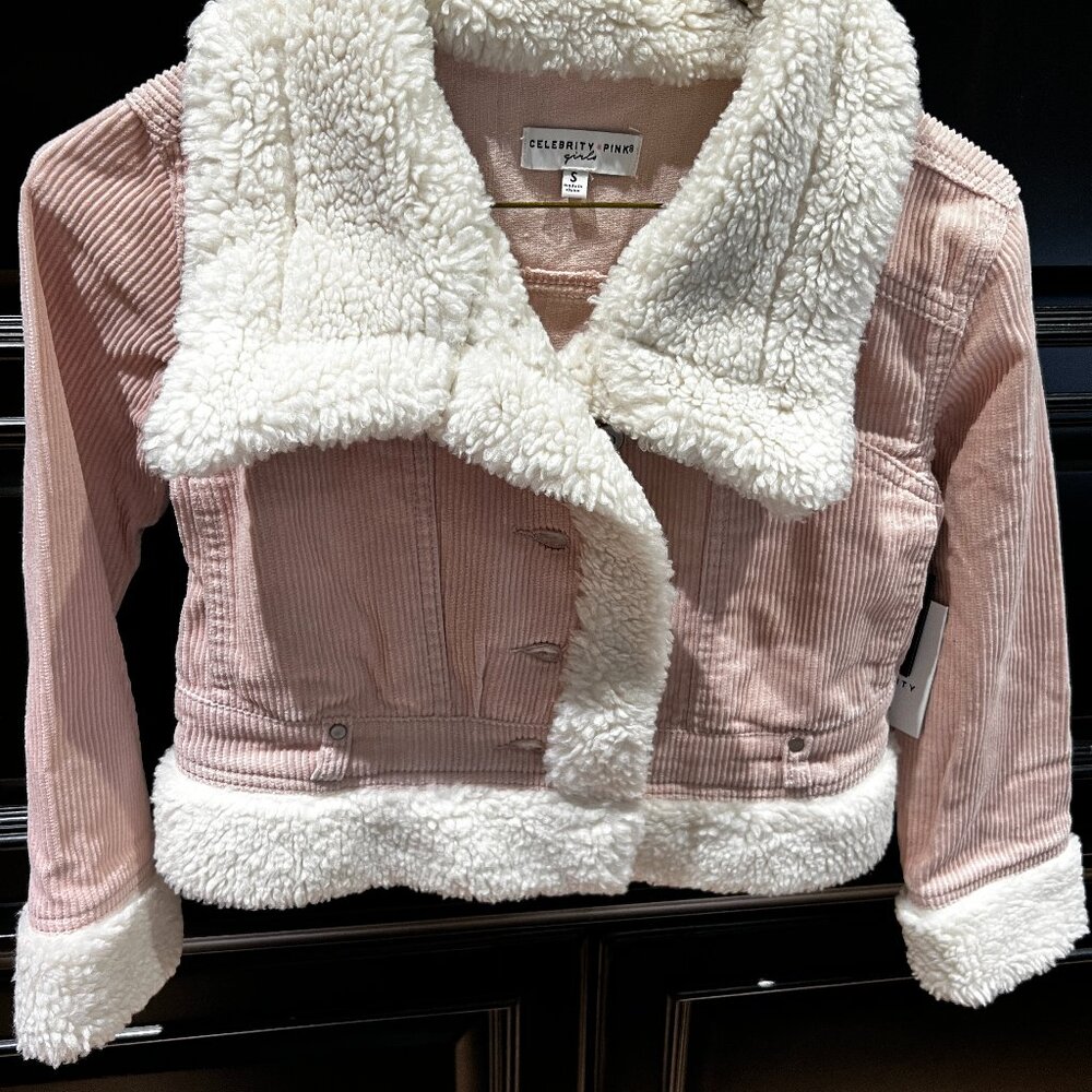 GIRL'S PINK CORDUROY JACKET SIZE SMALL